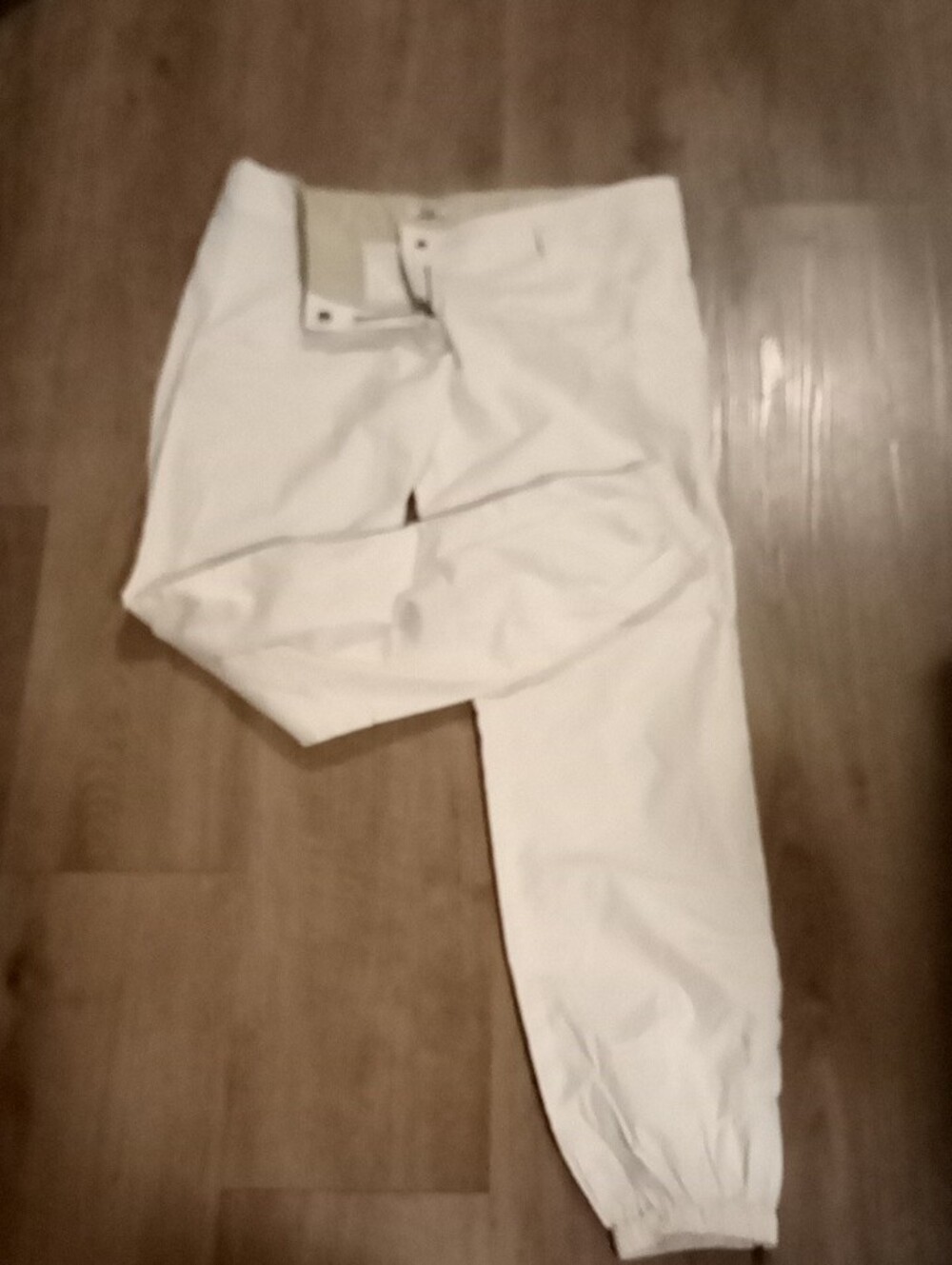 Miu Miu Low Rise Pants, Cream Elastic Hem With Ankle Zipper.